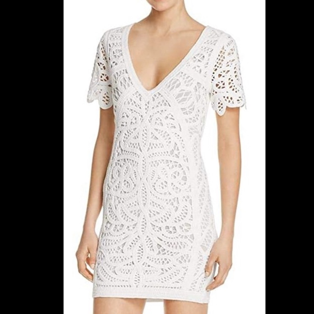 NWT- French Connection Women's MESI Macrame Jersey Dress